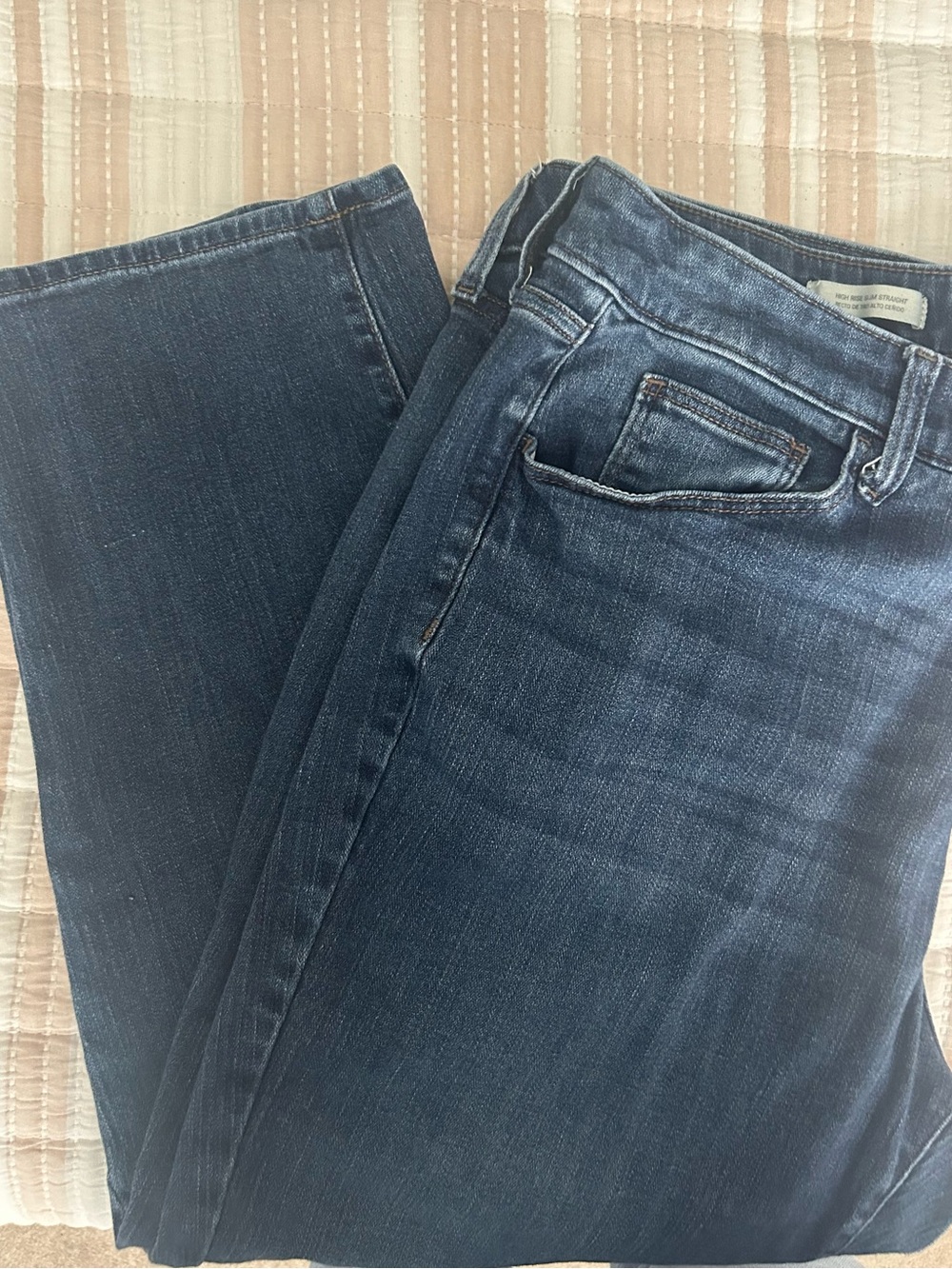 High Rise Slim Straight Dark Blue Women’s Jeans